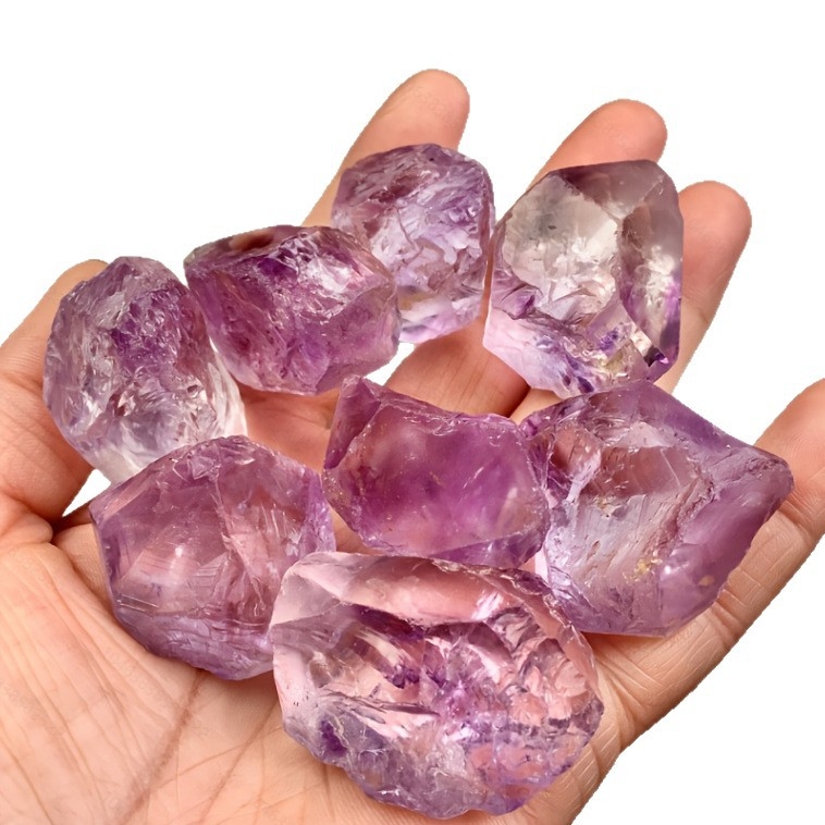 Piatră decorativă din ametist — cristal natural de ametist, formă geometrică, 3253, material cristal, stil minimalist modern