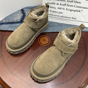 Ghete de iarnă pentru bărbați, antiderapante, PU partea superioară, talpă PVC, talpă vulcanizată, închidere cu arici