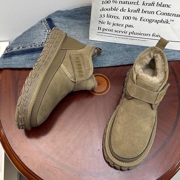 Ghete de iarnă pentru bărbați, antiderapante, PU partea superioară, talpă PVC, talpă vulcanizată, închidere cu arici