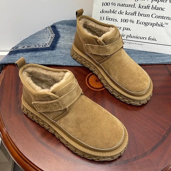 Ghete de iarnă pentru bărbați, antiderapante, PU partea superioară, talpă PVC, talpă vulcanizată, închidere cu arici