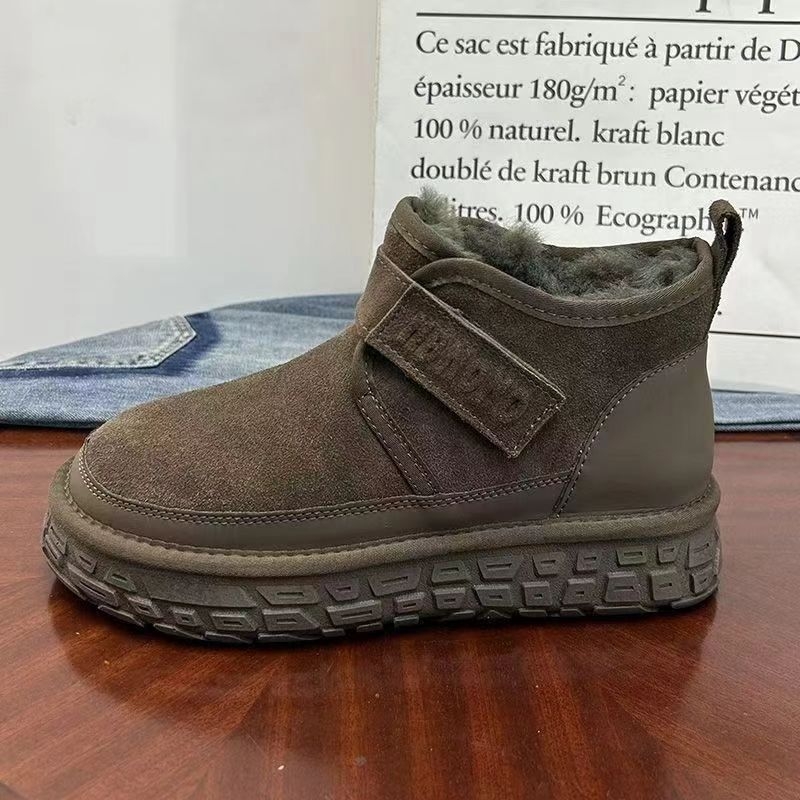 Ghete de iarnă pentru bărbați, antiderapante, PU partea superioară, talpă PVC, talpă vulcanizată, închidere cu arici