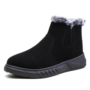 Muške snježne čizme u korejskom stilu, gornji dio od mikrovlakana, antislip gumeni potplat, unutarnja umjetna krzna podstava, potplat injekcijski oblikovan