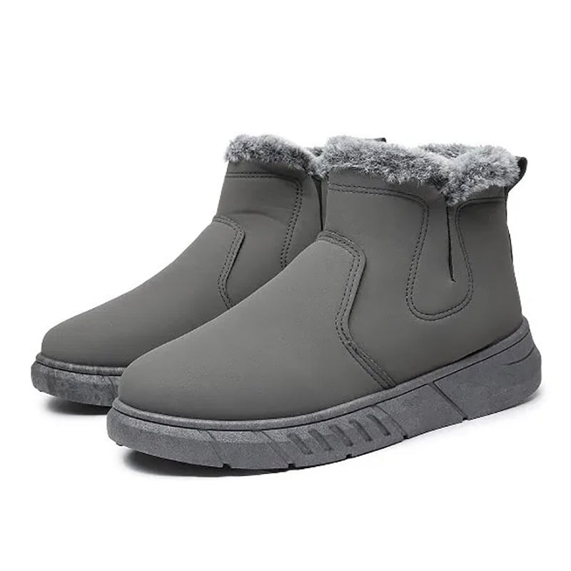 Muške snježne čizme u korejskom stilu, gornji dio od mikrovlakana, antislip gumeni potplat, unutarnja umjetna krzna podstava, potplat injekcijski oblikovan