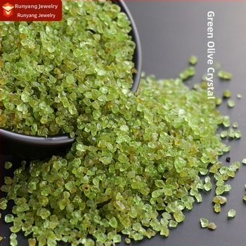 Prirodni olivinski kristalni šljunak za akvarij i posude – Geometrijski oblik; Materijal: kristal; Pakiranje: PP vrećica; Značka: Runyangshi; Stil: moderni minimalistički