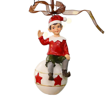 Висулка за Коледа в ретро стил с триизмерна елха – плат, китайски стил, коледна украса