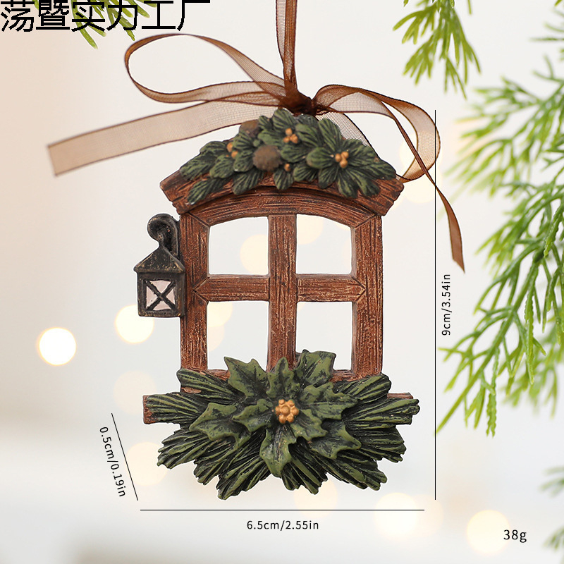 Висулка за Коледа в ретро стил с триизмерна елха – плат, китайски стил, коледна украса