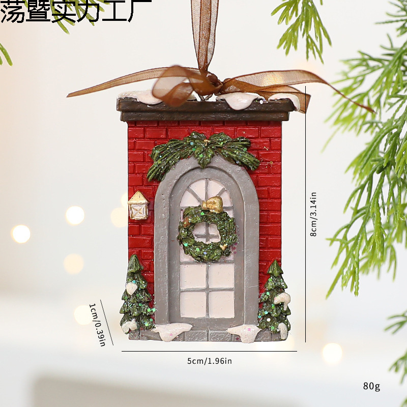 Висулка за Коледа в ретро стил с триизмерна елха – плат, китайски стил, коледна украса