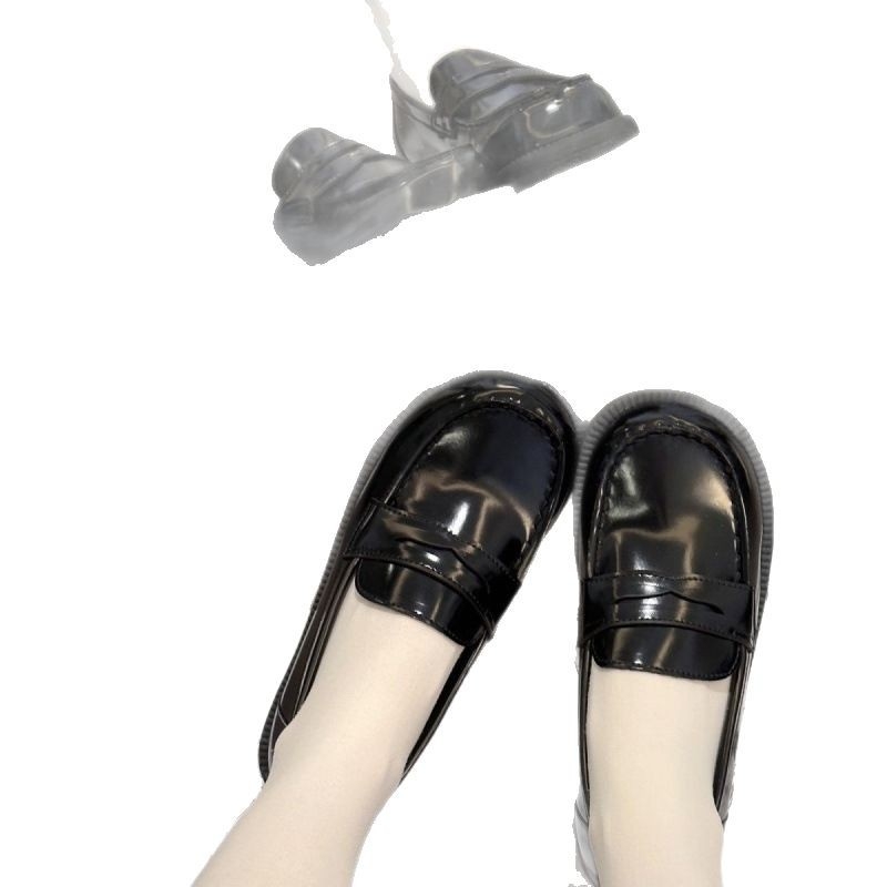 Ženske kožne ravne cipele u japanskom stilu, okrugli vrh, PU gornji dio, slip-on
