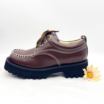 Loafers cu imprimeu leopard din piele naturală de înaltă calitate, închidere cu șireturi, talpă platformă antiderapantă