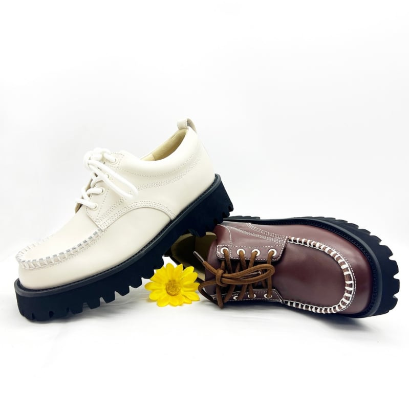 Loafers cu imprimeu leopard din piele naturală de înaltă calitate, închidere cu șireturi, talpă platformă antiderapantă