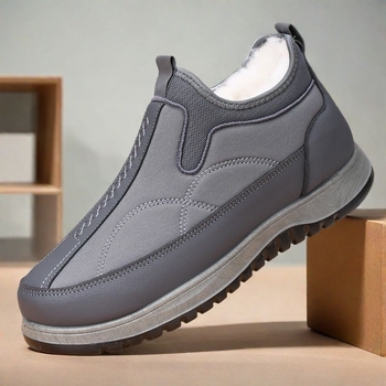 Papuci de iarnă pentru bărbați din bumbac, talpă din cauciuc, impermeabili și anti-alunecare