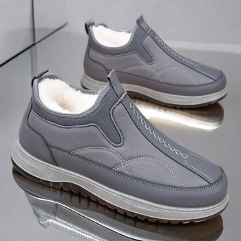 Papuci de iarnă pentru bărbați din bumbac, talpă din cauciuc, impermeabili și anti-alunecare