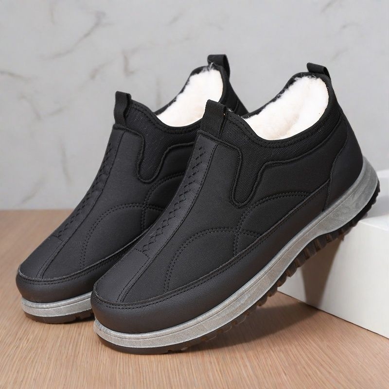 Papuci de iarnă pentru bărbați din bumbac, talpă din cauciuc, impermeabili și anti-alunecare