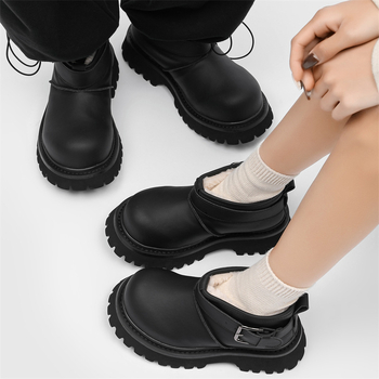 Zimske derbi cipele s vunom u unutrašnjosti, debela potplat, povećanje visine, unisex snow cipele s Mickey Mouse motivom