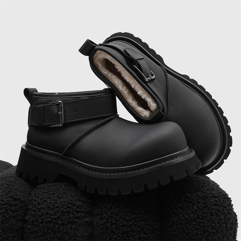 Zimske derbi cipele s vunom u unutrašnjosti, debela potplat, povećanje visine, unisex snow cipele s Mickey Mouse motivom