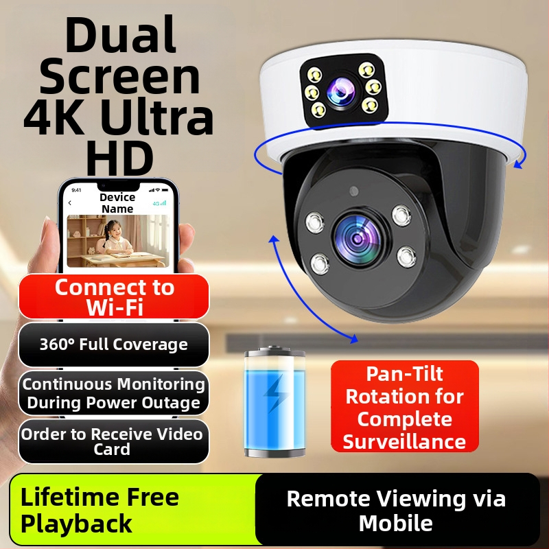 Sférická vnútorná kamera pre domáce sledovanie s AI, 360° panoramatický pohľad, 220V napájanie, automatická kompenzácia svetla, alarmová funkcia