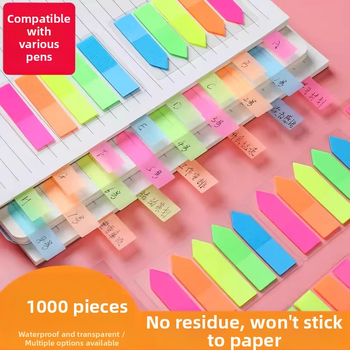 Lepiace poznámky – papier pre indexové štítky s priehľadnými pásmi pre študentov (Značka: Friendly; Nie je možné lepiť; Počet vnútorných strán: Iné)