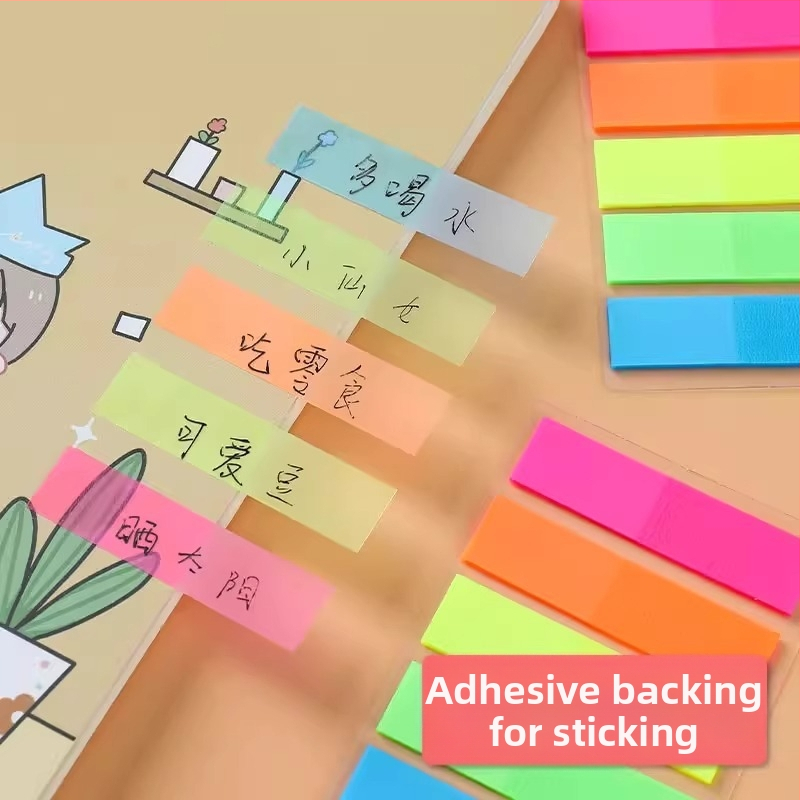 Lepiace poznámky – papier pre indexové štítky s priehľadnými pásmi pre študentov (Značka: Friendly; Nie je možné lepiť; Počet vnútorných strán: Iné)