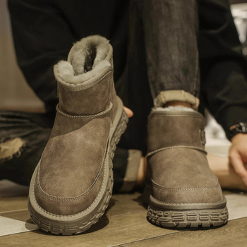 Ghete bărbătești de iarnă pentru zăpadă, cu căptușeală fleece, talpă din cauciuc și înaltă croială