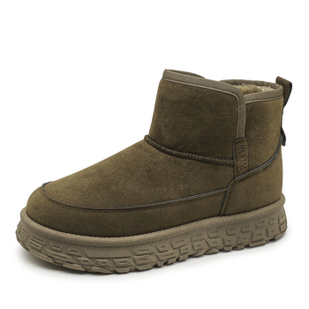 Ghete bărbătești de iarnă pentru zăpadă, cu căptușeală fleece, talpă din cauciuc și înaltă croială