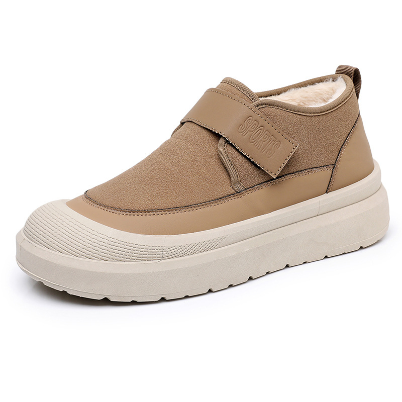 Cizme de iarnă pentru bărbați, stil leisure, partea superioară din bumbac, căptușală din pluș artificial, talpă PVC, construcție injectată