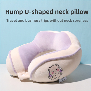 У-образена възглавница за шията – карикатурен стил, компактна за офис, дом и пътуване; пълнеж: памук; корпус от спандекс – супер мек; универсално приложение; тегло под 0,5 кг