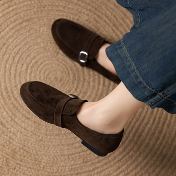 Pantofi femei Mary Jane din piele de oaie, slip-on, vârf rotund, toc plat, partea superioară joasă (piele de oaie, vârf rotund, toc plat, partea superioară joasă, slip-on)