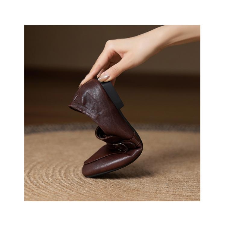 Pantofi femei Mary Jane din piele de oaie, slip-on, vârf rotund, toc plat, partea superioară joasă (piele de oaie, vârf rotund, toc plat, partea superioară joasă, slip-on)