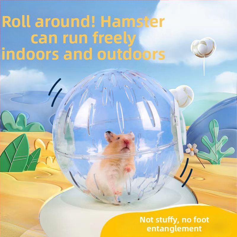 Set jucării pentru hamster: Minge de alergare, Roată silențioasă, Material PP, Eliberare de stres