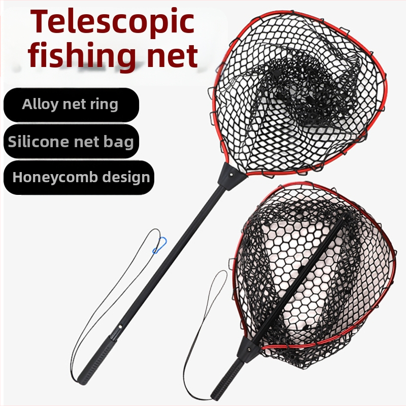 Sieť na ryby z hliníkovej zliatiny s silikónovou sieťovou taškou, prenášateľné rybárske príslušenstvo, licencovaná súkromná značka