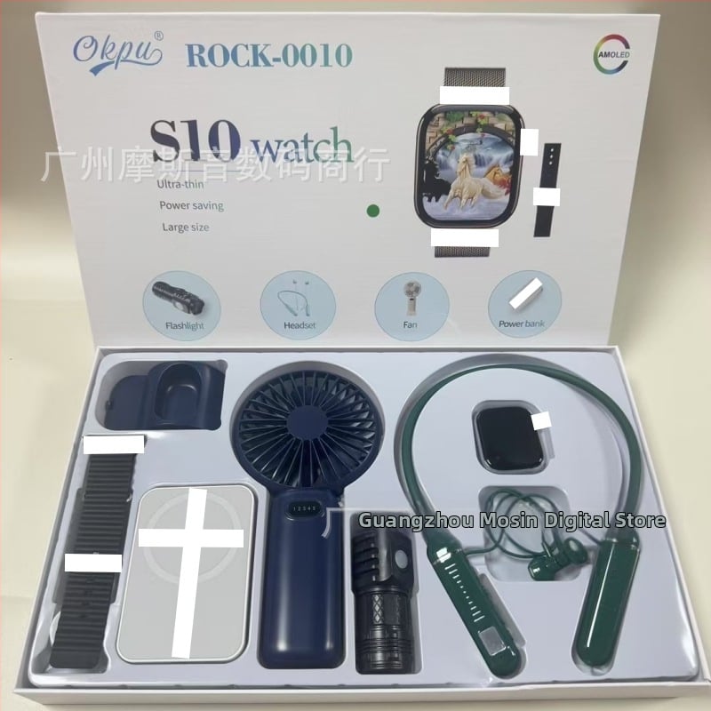 Smartwatch R0CK-006 5-u-1 set s AMOLED kvadratnim zaslonom, aluminijskim kućištem, dnevna vodootpornost, praćenje otkucaja srca i zasićenost kisikom u krvi