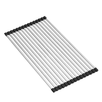 Dongxing nehrđajući čelik – roll-up odvodni stalak za kuhinju sa sklopivim držačem posuđa