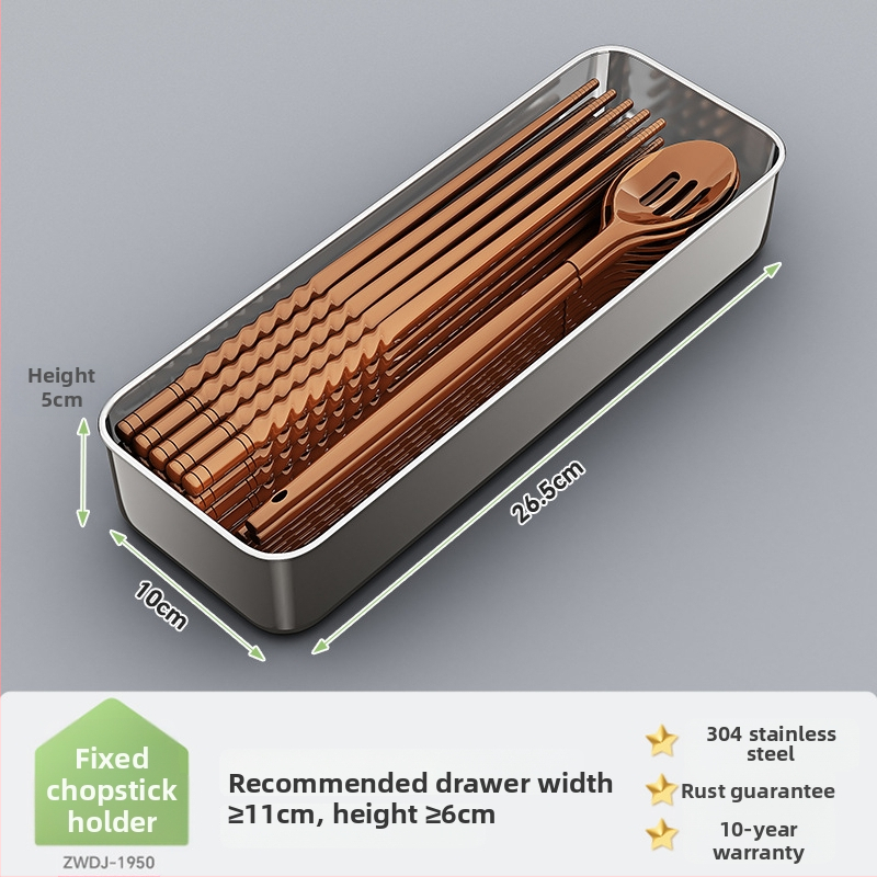 Regal za pohranu posuđa u kuhinjskom ormariću s pregradom ladice — 304 nehrđajući čelik, višenamjenski, moderan stil, lansiranje 2025