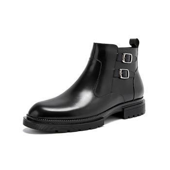 Papuci de casă de iarnă din piele de vită, talpă din cauciuc, construcție groasă, încălziți – Brand BOGARETE BV