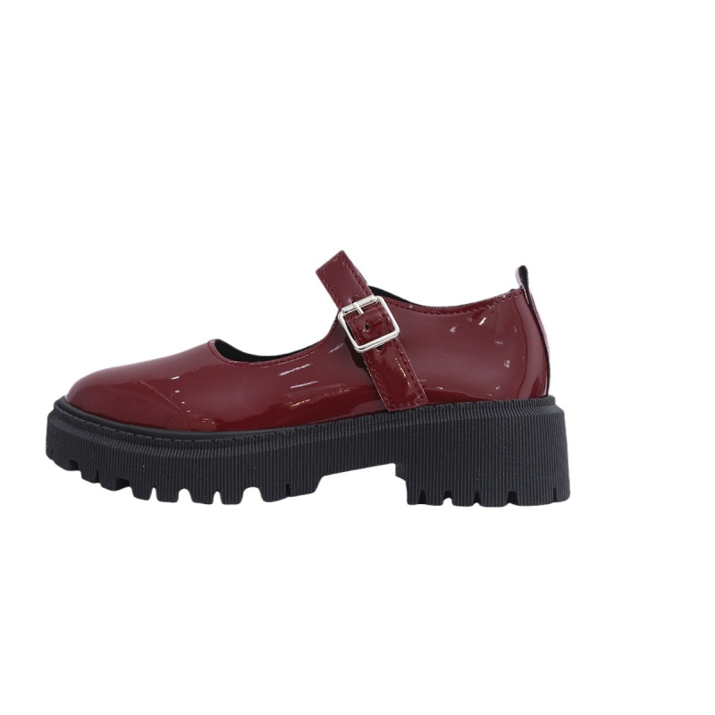 Mary Jane cipele, japanski stil, leopard uzorak, okrugli vrh, debeli potpetica 3–5 cm, kopčanje s kopčom