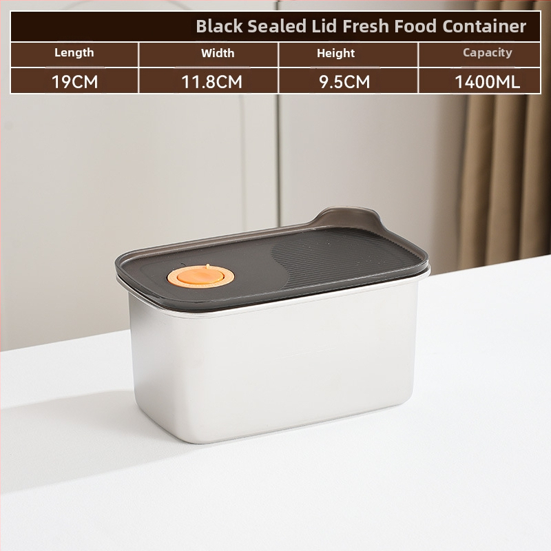 Ορθογώνιο δοχείο συντήρησης φαγητών, από ανοξείδωτο χάλυβα 316 + PP, κατάλληλο για τρόφιμα, χωρητικότητα 1–2 L, όχι κατάλληλο για φούρνο μικροκυμάτων