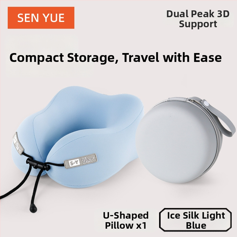У-образна пътуваща възглавница за шия с паметна пяна — преносима опора за врата за самолет