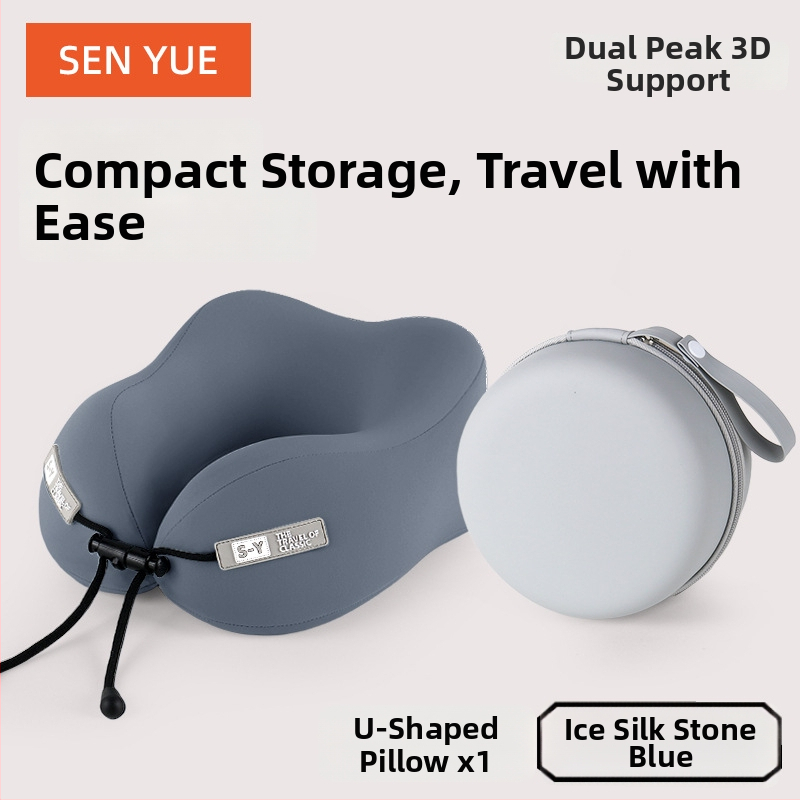 У-образна пътуваща възглавница за шия с паметна пяна — преносима опора за врата за самолет