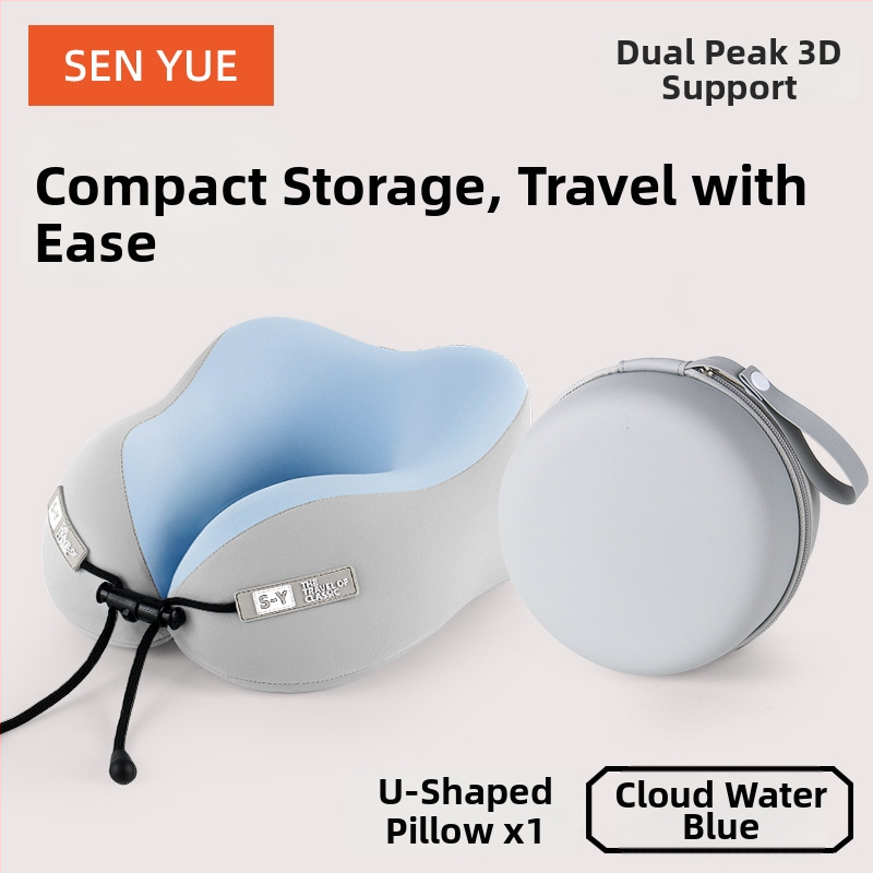 У-образна пътуваща възглавница за шия с паметна пяна — преносима опора за врата за самолет