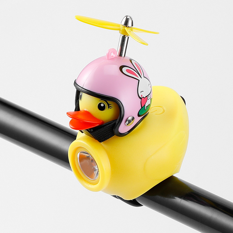 Lumină pentru bicicletă pentru copii, pentru cască, în formă de rață, prindere cu curea – 130 lm, baterie 900 mAh, material silicon+ABS, Jetcool