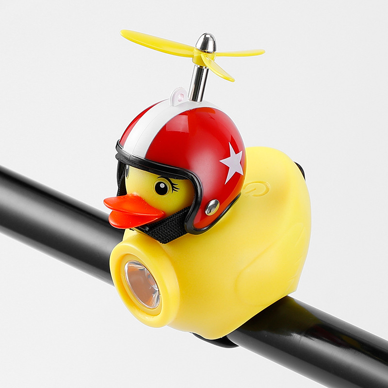 Lumină pentru bicicletă pentru copii, pentru cască, în formă de rață, prindere cu curea – 130 lm, baterie 900 mAh, material silicon+ABS, Jetcool