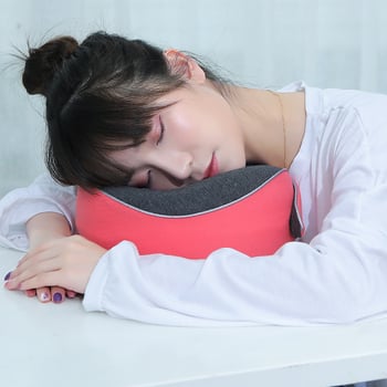 U-образна пътна възглавница, паметна пяна с бавно възстановяване, шийна опора, покритие от чист памук, лека