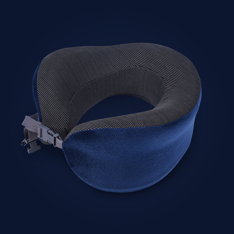 U-образна пътна възглавница, паметна пяна с бавно възстановяване, шийна опора, покритие от чист памук, лека