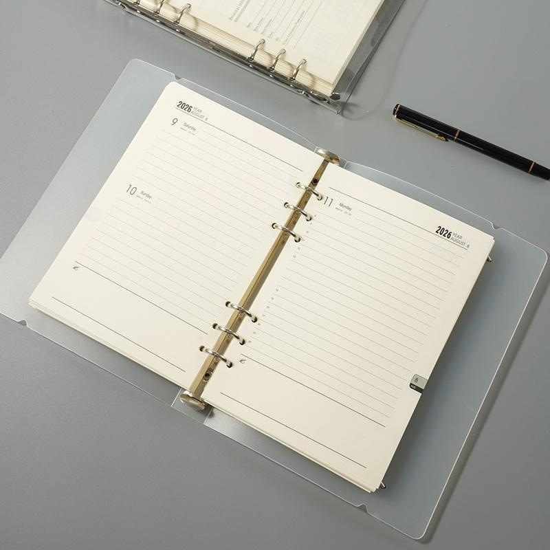 Bloc-notes cu foi detașabile, 6 găuri, hârtie Dowling pentru paginile interioare, 180 foi (360 pagini), logo personalizat disponibil