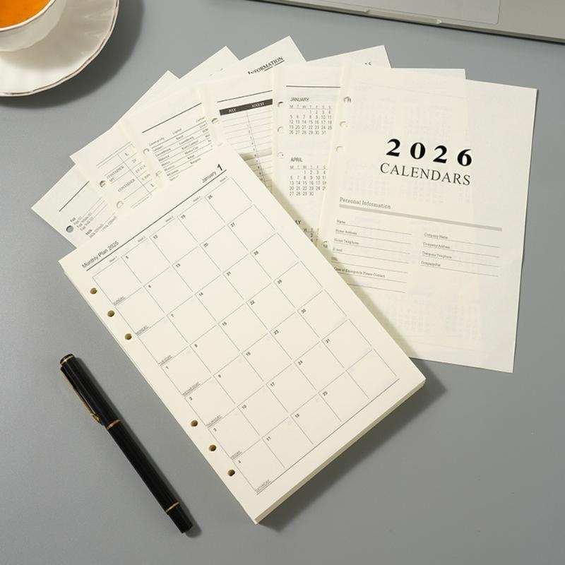 Bloc-notes cu foi detașabile, 6 găuri, hârtie Dowling pentru paginile interioare, 180 foi (360 pagini), logo personalizat disponibil