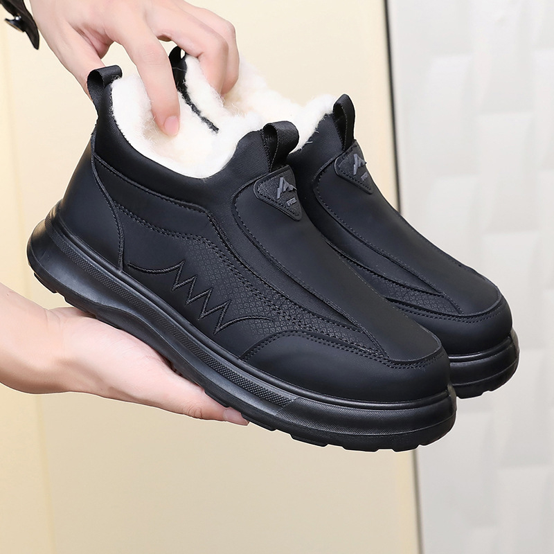 Muške zimske debeli pamučne papuče – Slip-On, gornji dio od Lycra, PU potplat, toplo za unutarnju i vanjsku upotrebu