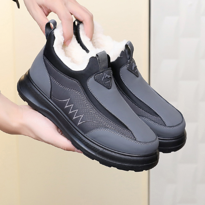 Muške zimske debeli pamučne papuče – Slip-On, gornji dio od Lycra, PU potplat, toplo za unutarnju i vanjsku upotrebu