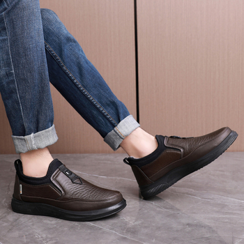 Muške Snow Boots, vodootporne s umjetnom pliš unutrašnjom, slip-on, PU potplatom, zimske