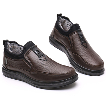 Muške Snow Boots, vodootporne s umjetnom pliš unutrašnjom, slip-on, PU potplatom, zimske