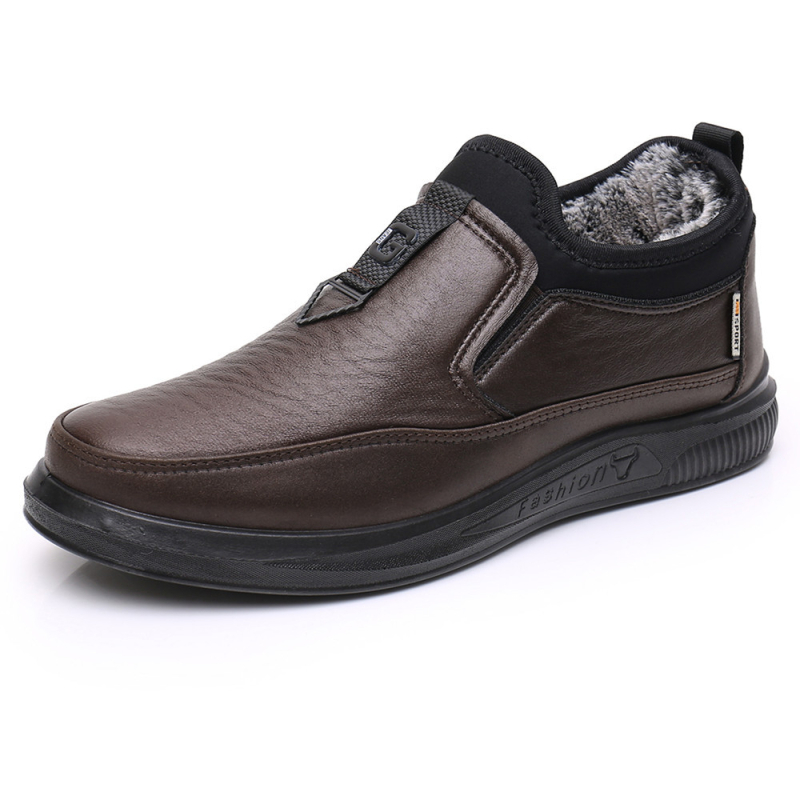 Muške Snow Boots, vodootporne s umjetnom pliš unutrašnjom, slip-on, PU potplatom, zimske